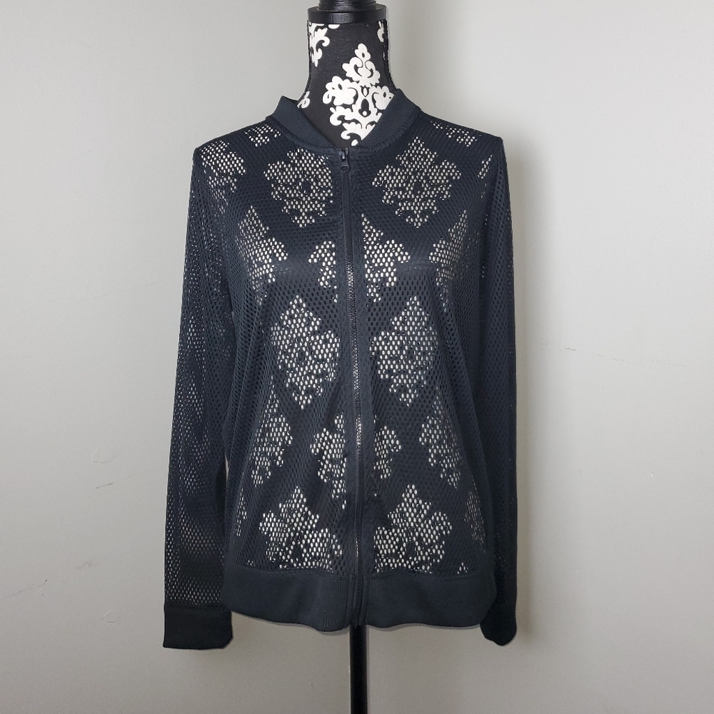 Victoria secret black mesh long sleeve workout M